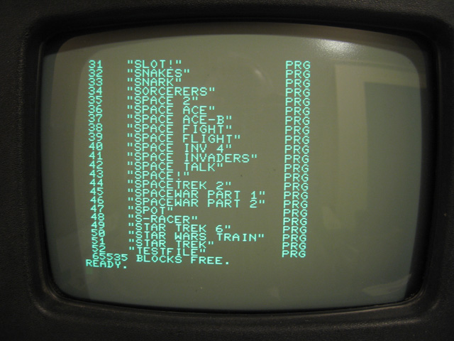 Disk directory on the Commodore Pet