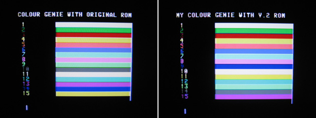 Colour Genie palette differences