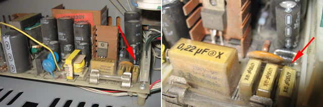 Kaypro II - blown PSU capacitors