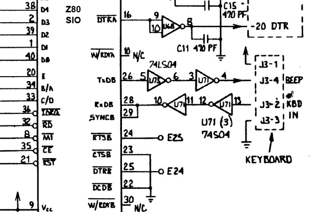keyboard input kaypro schematic