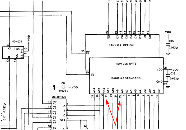 nec 8201a incorrect rom schematic