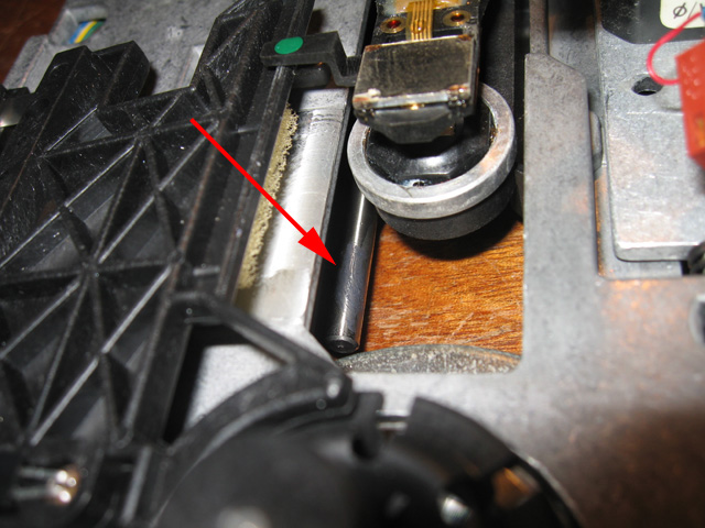 gunk on the top of the drive rails