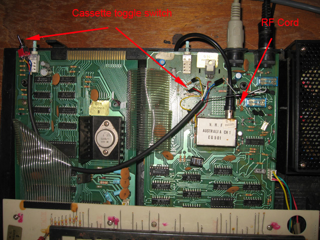 video board system 80 showing cassette switch