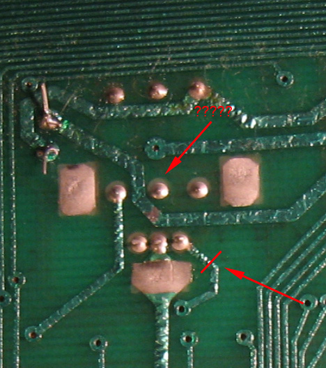 Tracks under the board around the 7B12