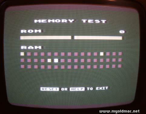 Atari RAM check showing error