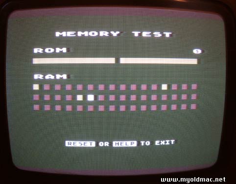 Atari RAM check showing error