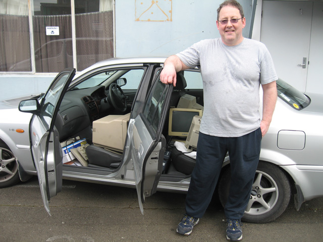 Brendon with the haul packed and ready to go