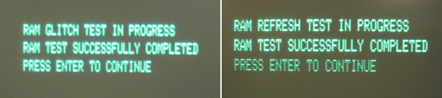 Glitch and Refresh RAM test