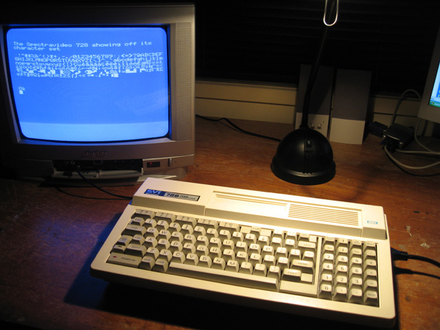 Spectravideo 728 powered up