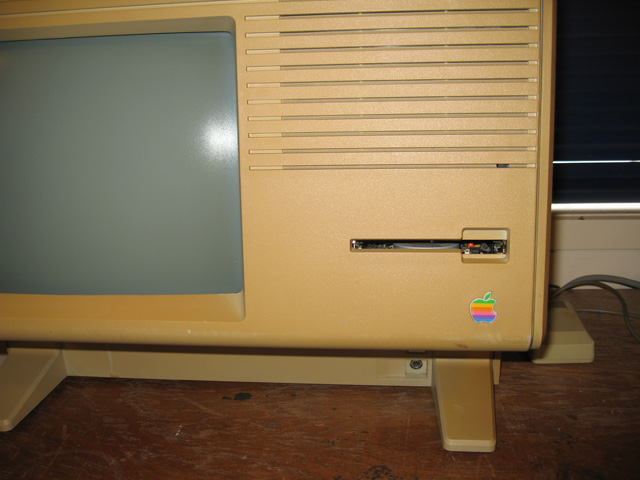 Apple Lisa 2 showing drive slot