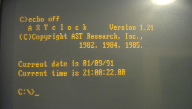 AST clock screen