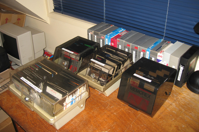 Tidy stack of 5.25 inch floppy disks