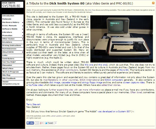 Old System 80 Website