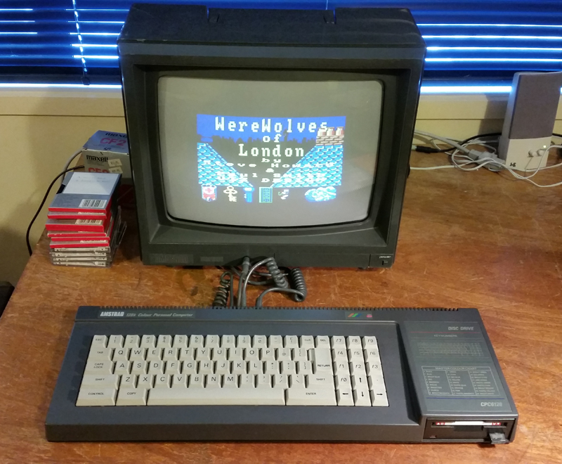 Amstrad 128 playing a game